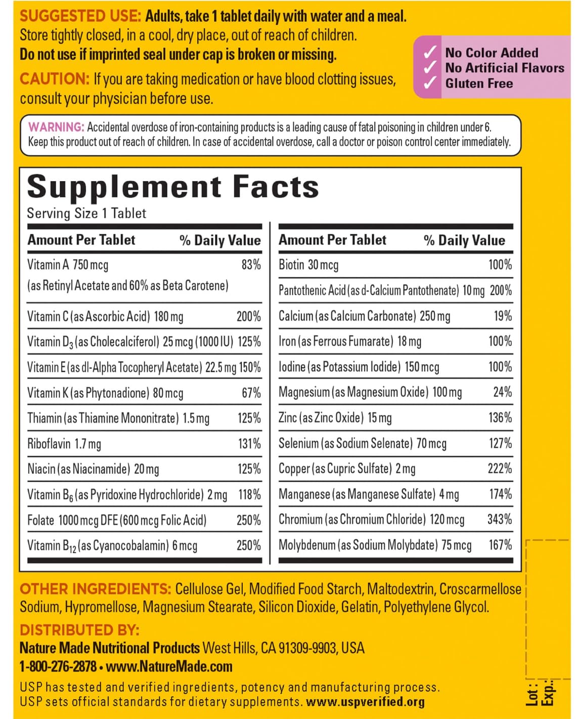 Nature Made Women's Multivitamin Tablets, 300 Count for Daily Nutritional Support