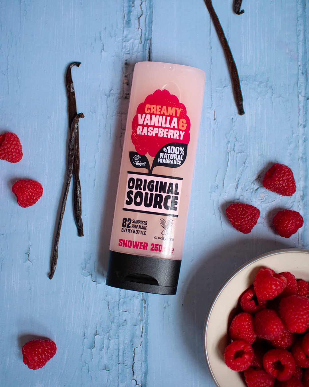 Original Source Shower Gel Vanilla Milk and Raspberry 250ml Pack of 6