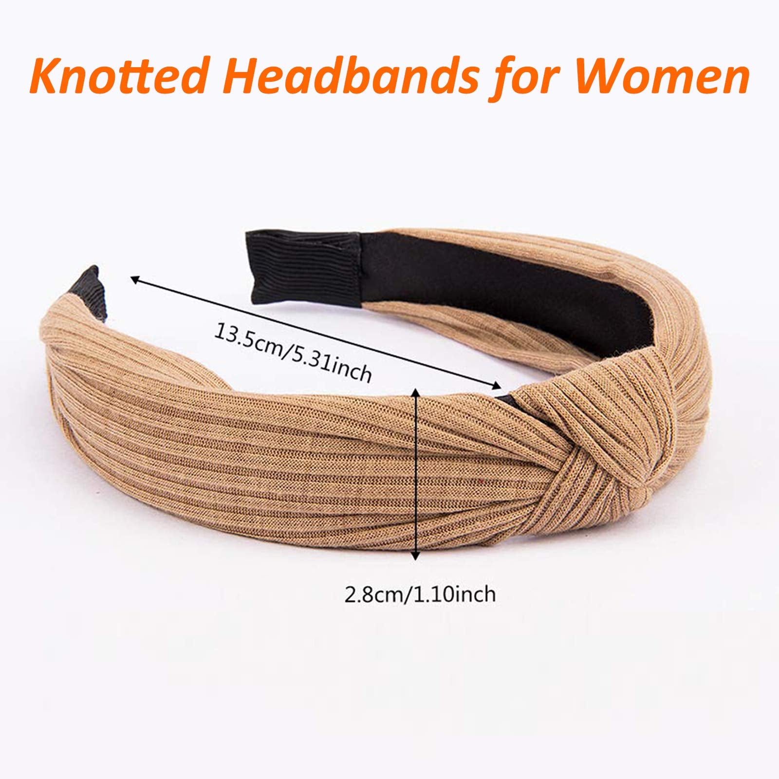 Ondder 10 Pack Knotted Headbands Wide Headbands Bowknot Hard Headbands Headwear Turban Headbands Cute Hair Accessories for Women (10 Pack Knotted Headbands)
