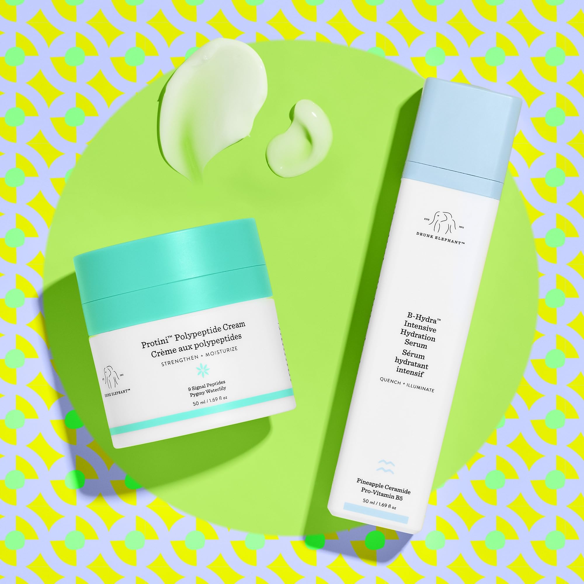 Drunk Elephant Dive Right In Kit- Full-Size Protini Polypeptide Cream and B-Hydra Hydration Serum