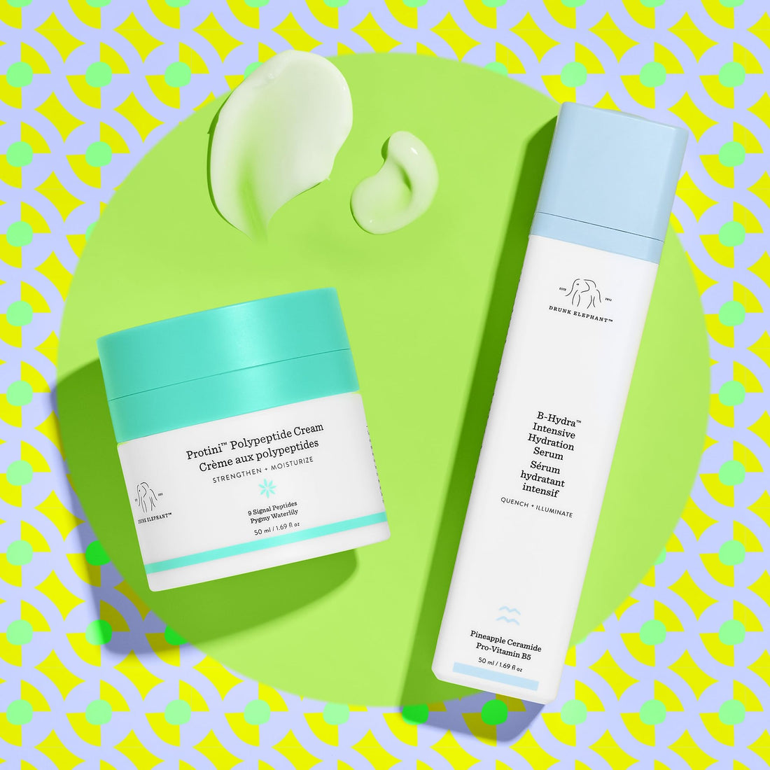 Drunk Elephant Dive Right In Kit- Full-Size Protini Polypeptide Cream and B-Hydra Hydration Serum