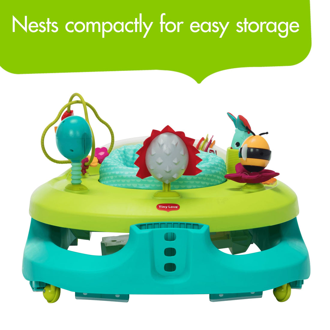 Tiny Love 4-in-1 Here I Grow Mobile Activity Center, Baby Walkers and Activity Center, Baby Activity Center with Interactive Toys and Developmental Activities, Meadow Days