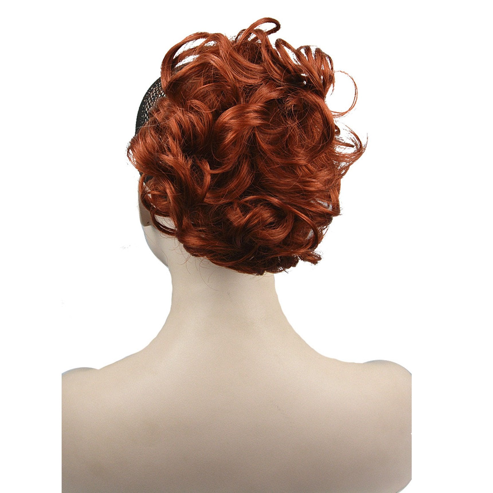 #130 Copper Red: Lydell Short Ponytail Hair Extension Wavy Synthetic Hair-Piece With Jaw Claw (#130 Copper Red)