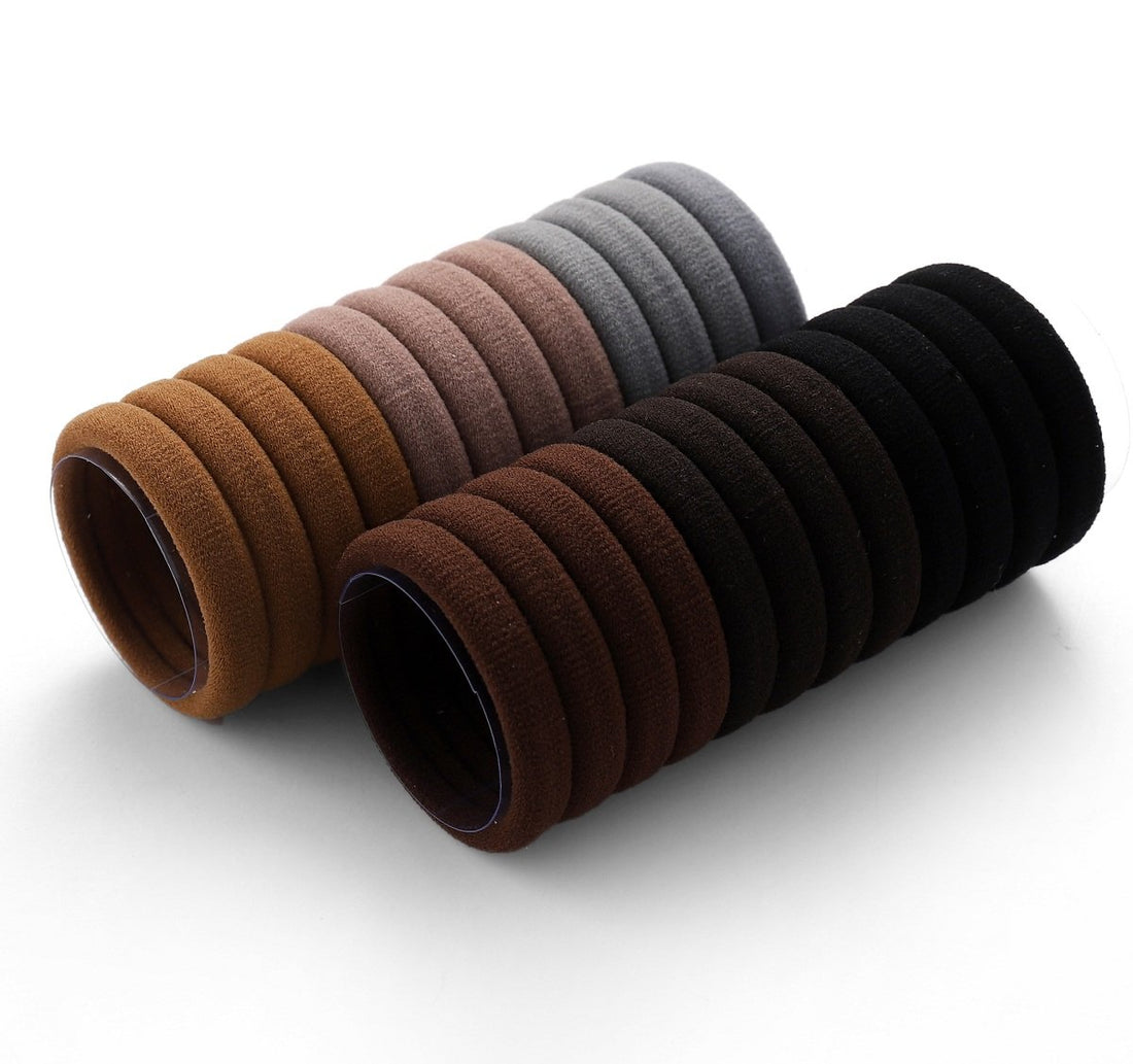 Set Of 24 Multicolor Hair Bands Ties Elastics Ponytail holders No Crease Thick Seamless Cotton Stretch Hair Ties Durable Headband for Baby Kids Girls Women (Multicolor-3)