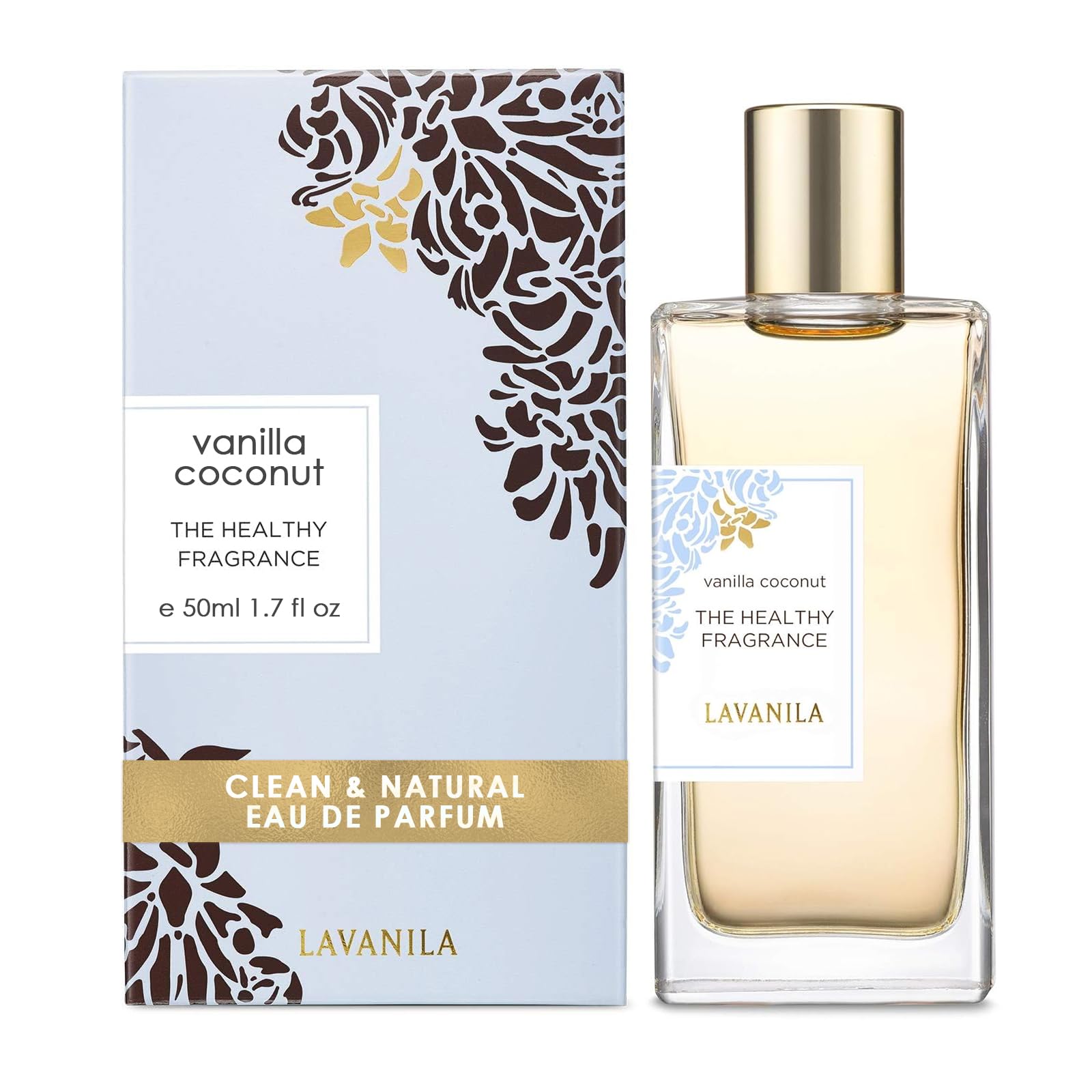 Lavanila Vanilla Coconut Perfume for Women 1.7 Fl Oz - Tropical Coconut, Tahitian Tiare Flower & Warm Vanilla Fragrance, Clean and Natural Eau de Parfum Made In USA