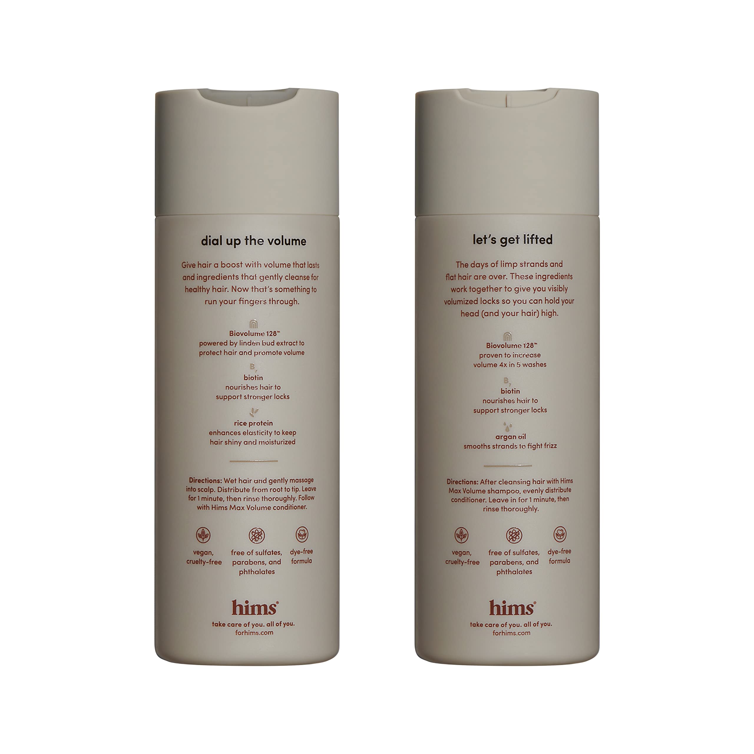 hims Max Volume Men's Shampoo & Conditioner Set - Volumizing Natural Shampoo and Conditioner for Men - Adds Volume, Shine & Bounce - Citrus Spice - 2 x 6.4 fl oz