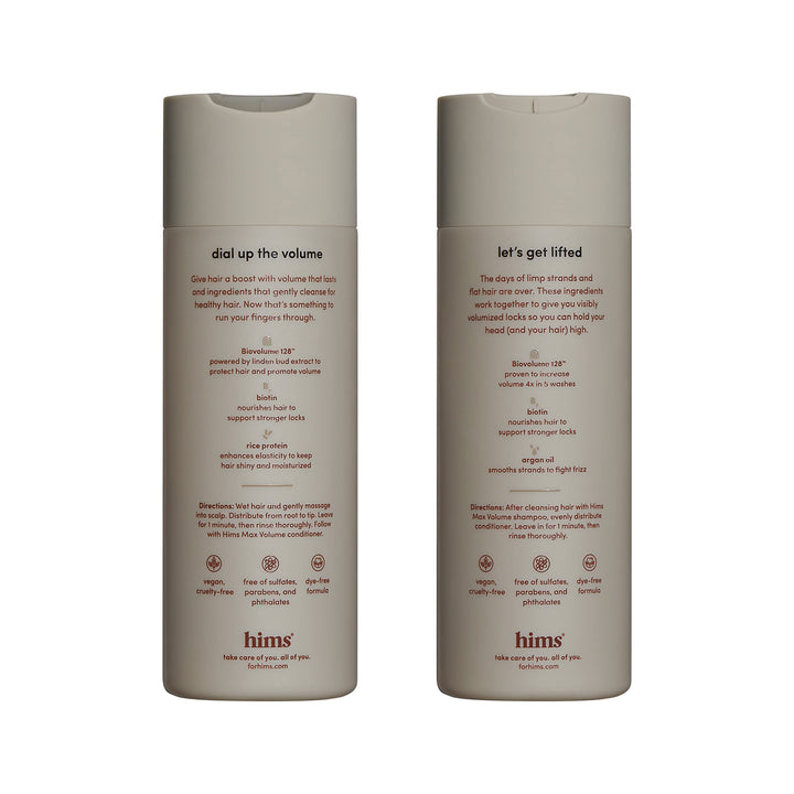 hims Max Volume Men's Shampoo & Conditioner Set - Volumizing Natural Shampoo and Conditioner for Men - Adds Volume, Shine & Bounce - Citrus Spice - 2 x 6.4 fl oz