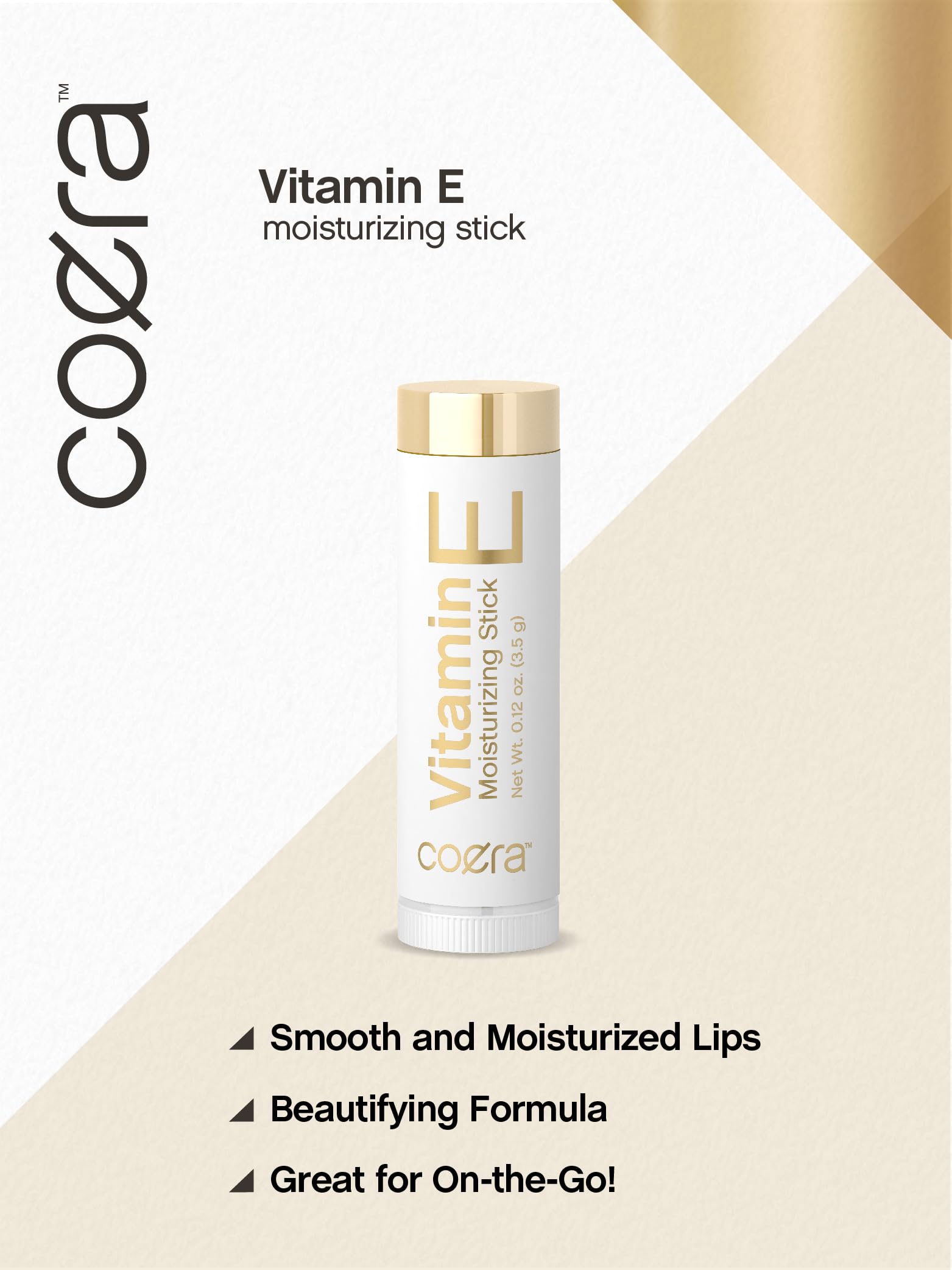 Coera Vitamin E Moisturizing Stick for Lips | .12 oz (2 Pack) | Hydrating & Nourishing Moisturizer | Free of Parabens, SLS & Fragrances