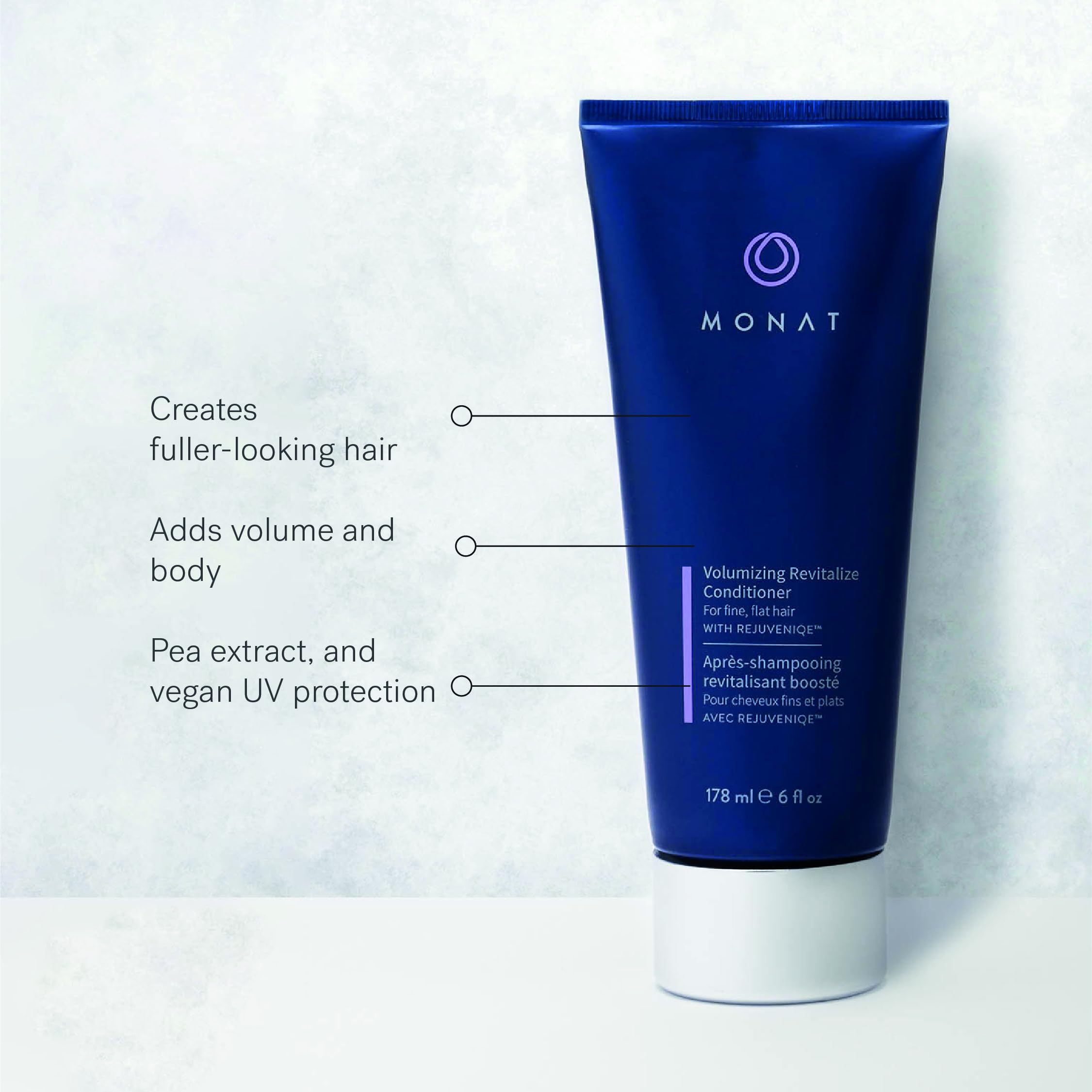 MONAT Volumizing Revitalize Conditioner Infused with Rejuveniqe - Lightweight Hair Volumizing Conditioner for Fine, Flat Hair, for Softness and Shine - Net Wt. 178 ml e 6 fl. oz.