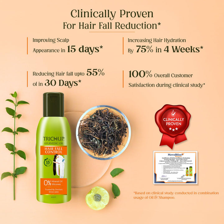 Trichup Ayurvedic Hair Fall Control Oil | 5 Natural Ingredients | No Mineral & Paraben- 200ml