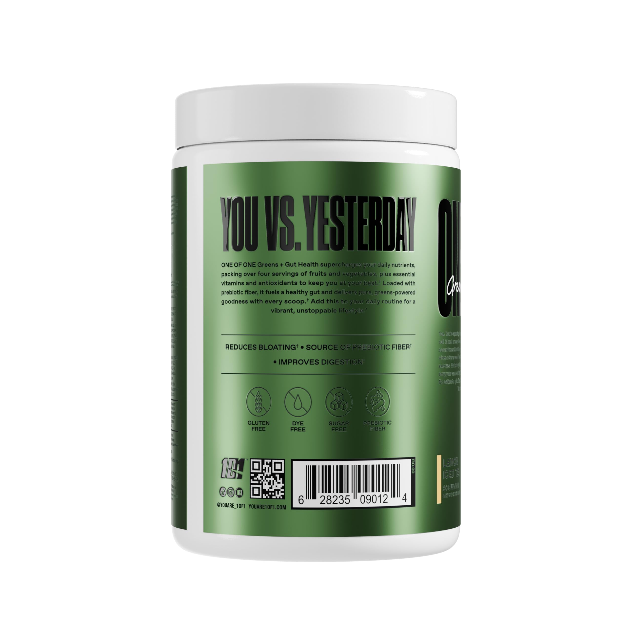 ONE of ONE Greens & Gut Health – Superfood Greens Powder with Prebiotics, Probiotics & Digestive Enzymes for Gut Health, Immunity & Energy, No Artificial Sweeteners - Pineapple, 30 Serving