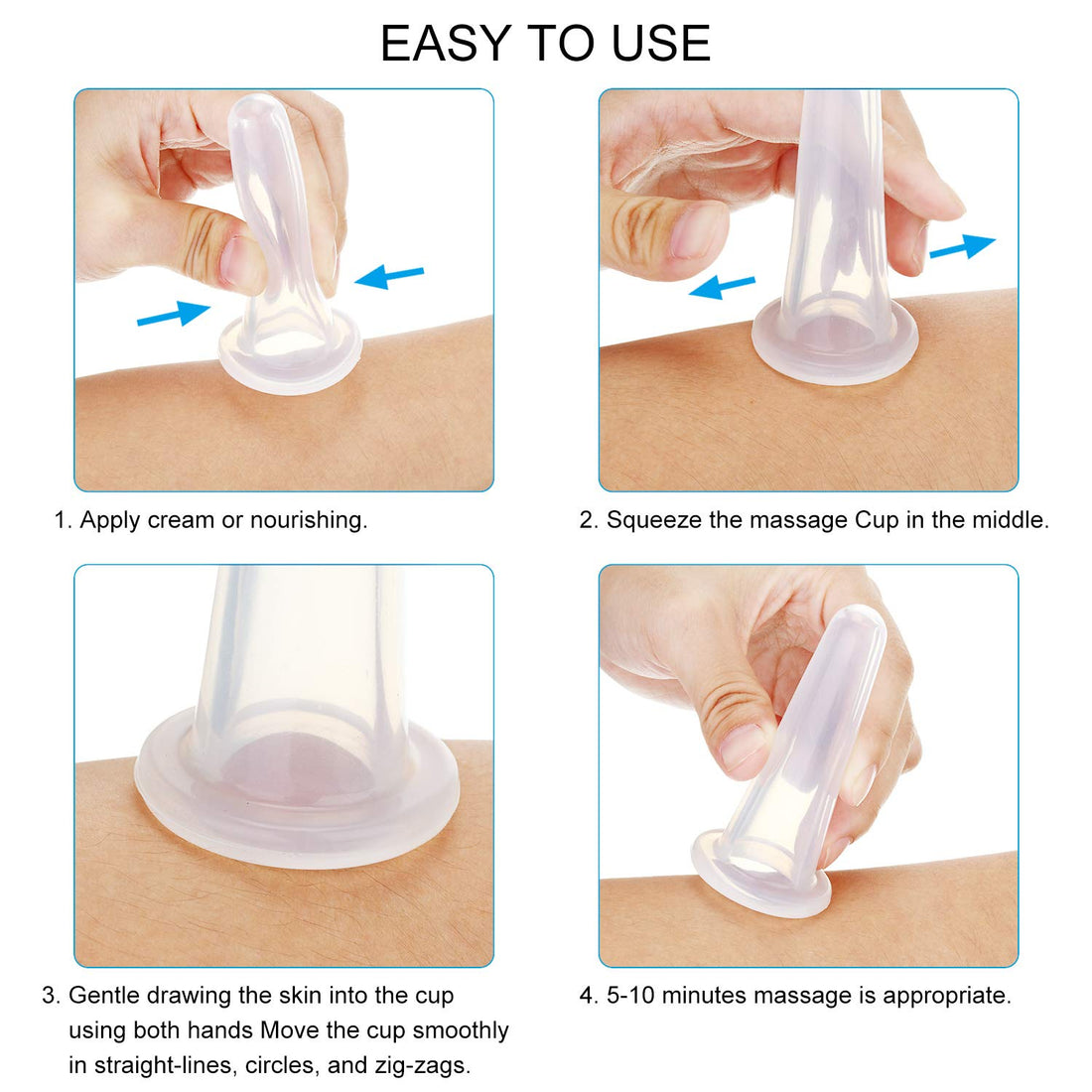 Cupping Facial Set for Face and Eye Cupping Massage, Facial Cupping Set Silicone Cups with Exfoliating Brush for Face Neck Skin (Small Medium, Pink)