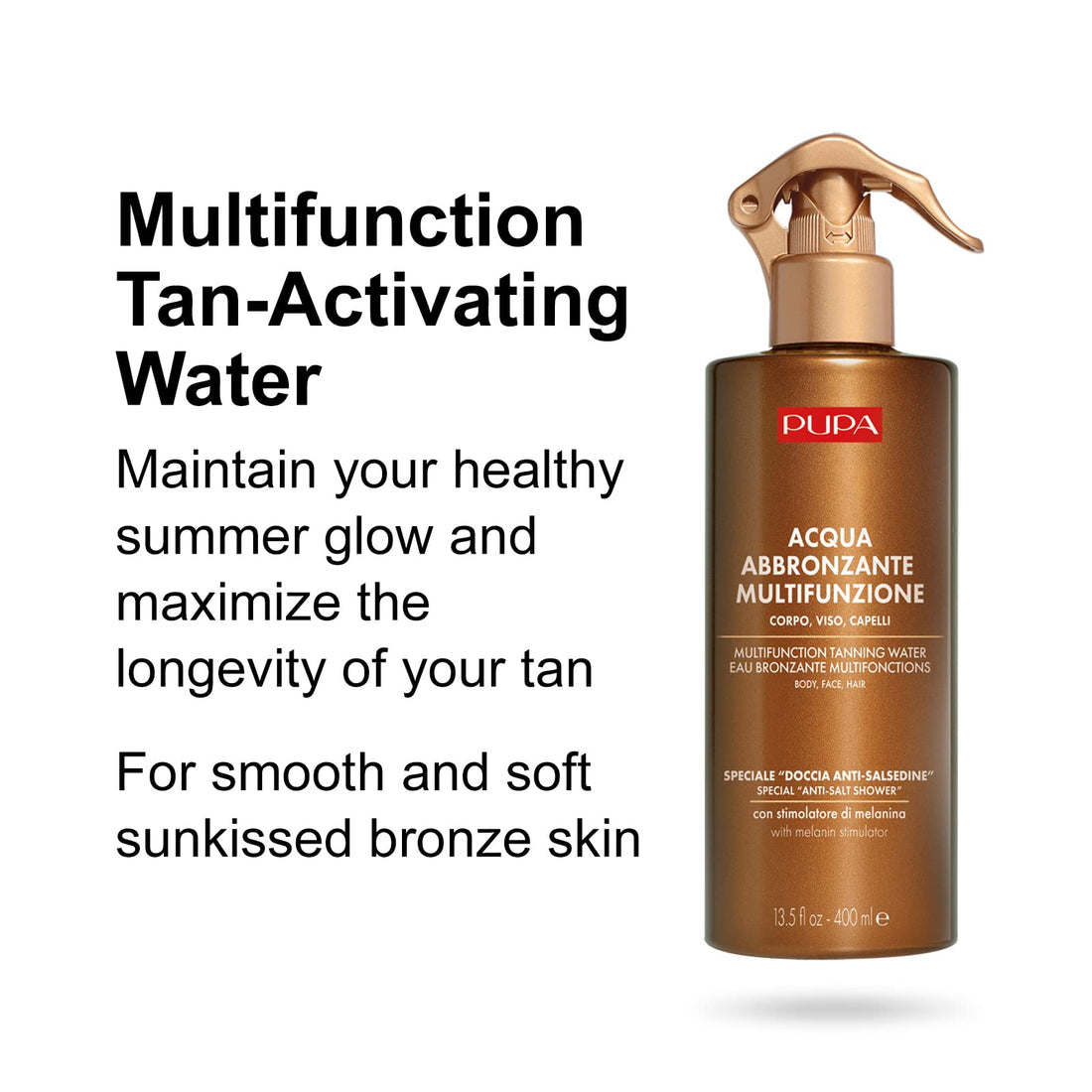 PUPA Milano Multifunction Tanning Water for Women - 13.5 oz Bronzer