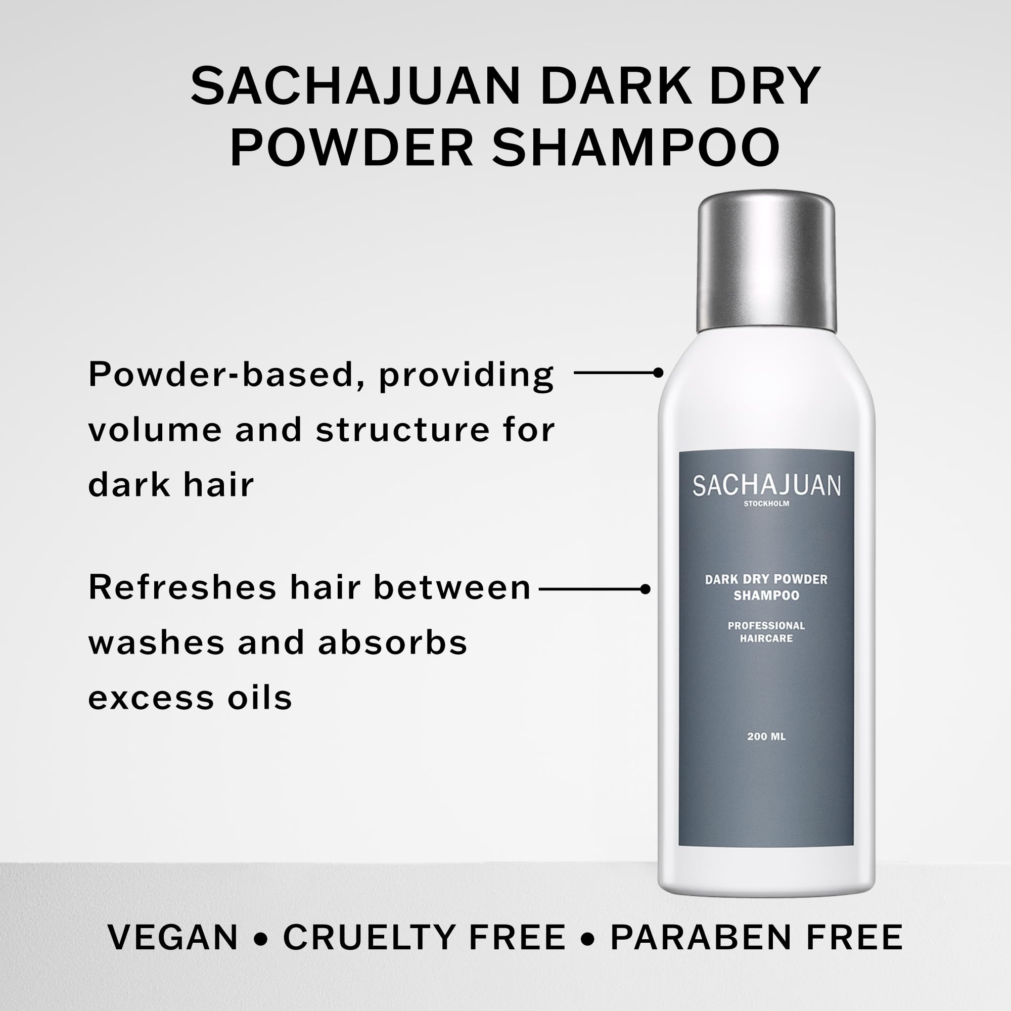 SachaJuan Dark Dry Powder Shampoo WT. 118 gm 200 ml 6.8 oz