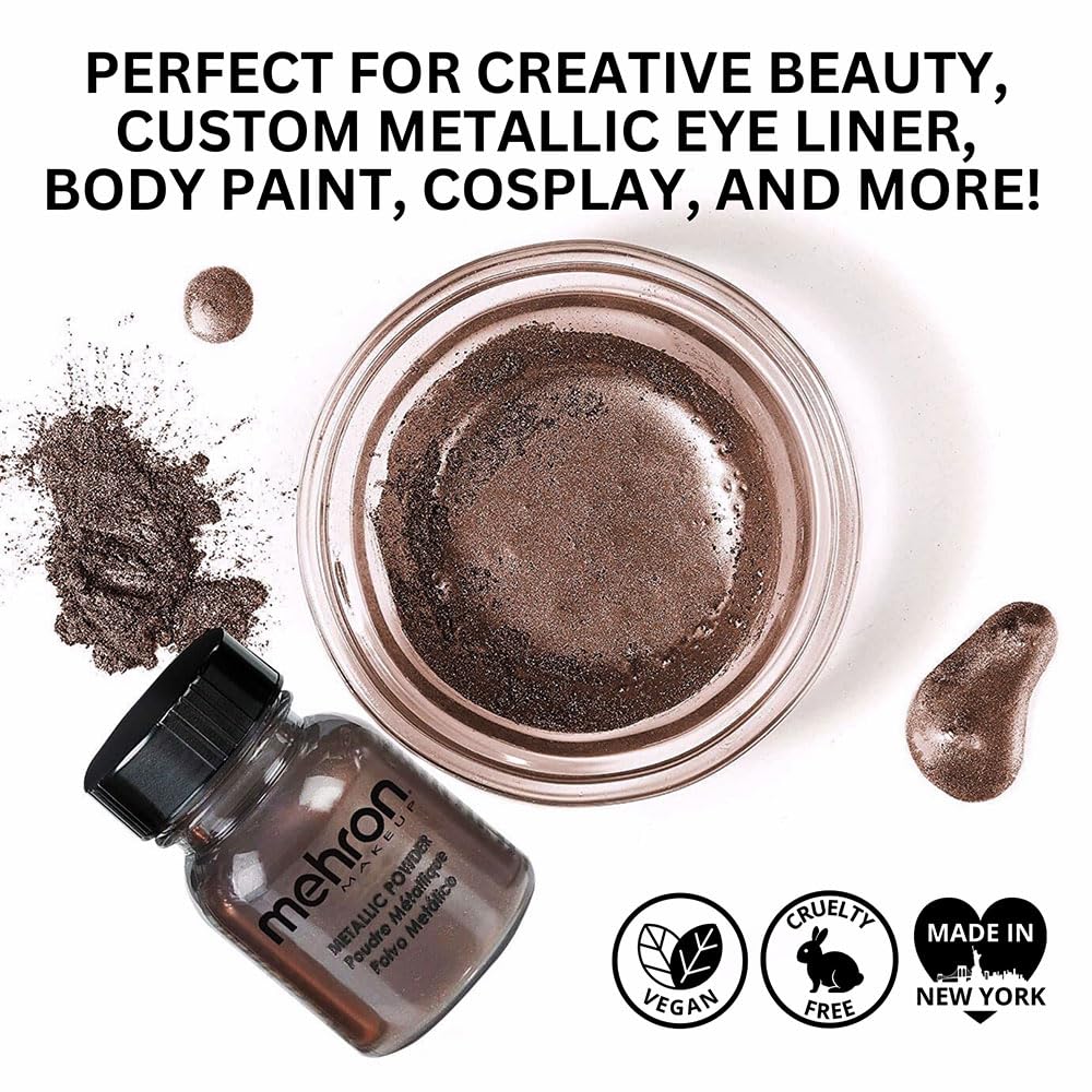 Mehron Makeup Metallic Powder (.75 oz) Bronze)