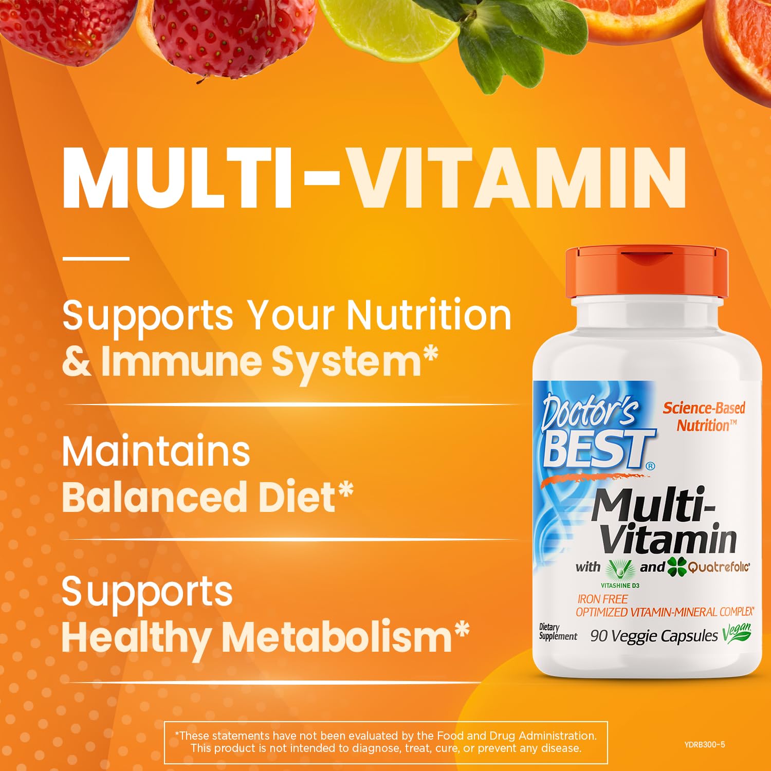 Doctors Best Multi-Vitamin Mineral Complex, Comprehensive Health Support, Non-GMO, Gluten Free, Vegan 90 Veggie Capsules
