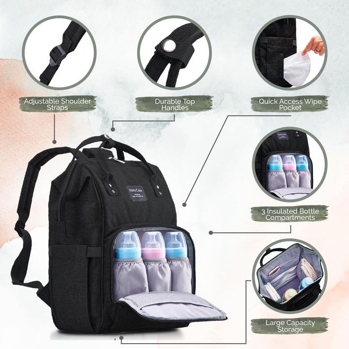 KiddyCare Diaper Bag Backpack | Baby Diaper Bags with Changing Station for Mom | Travel Backpack Waterproof Tote Bag with Various Uses for Maternity Baby Bags Big, Stylish, Unisex | Blue