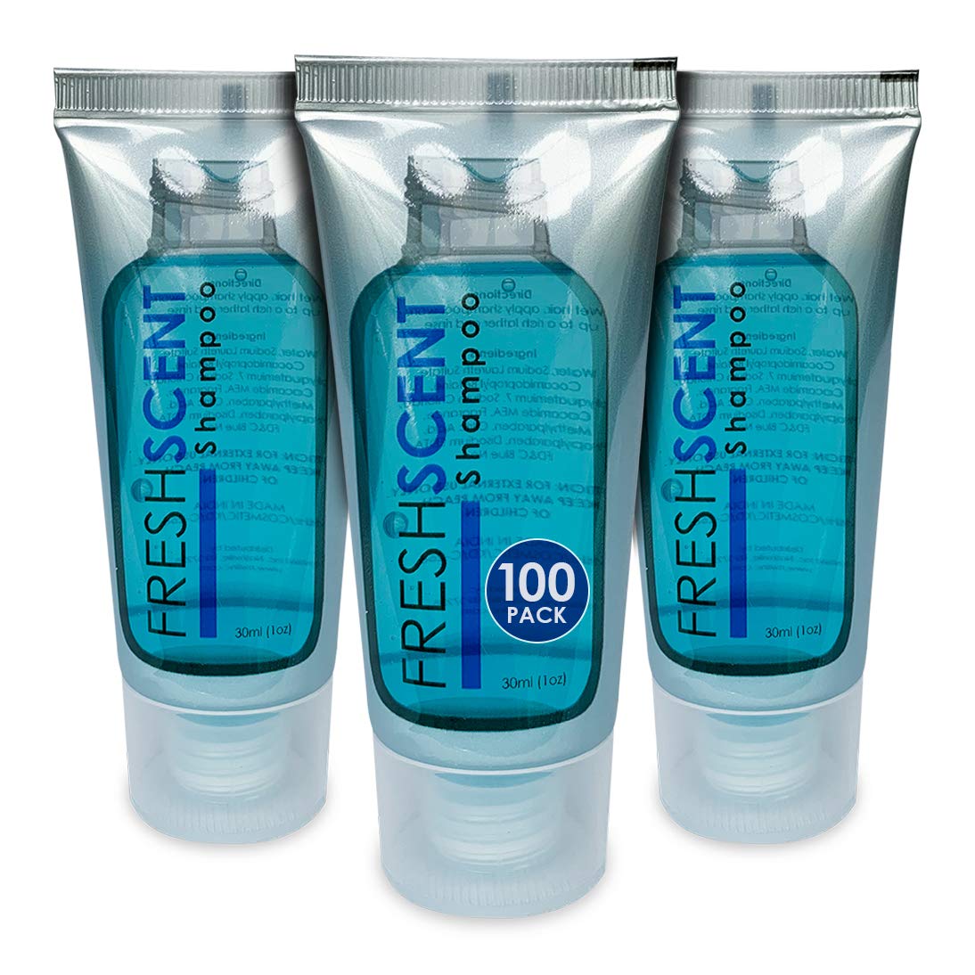 FRESHSCENT Shampoo 1oz (100 Pack) Hotel Travel Size, Bulk Amenities and Toiletries for Hospitality
