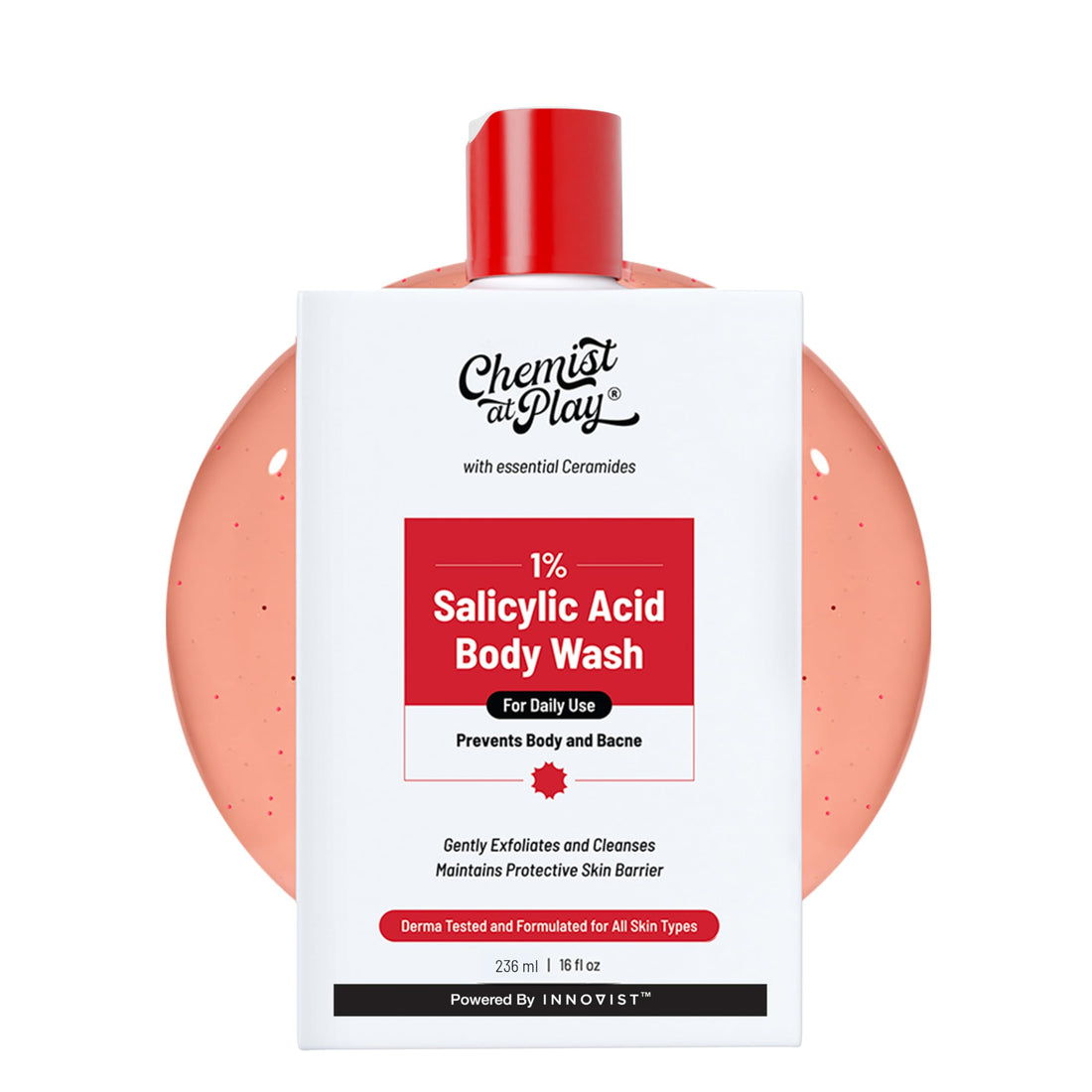 Chemist at Play 1% Salicylic Acid Body Wash Helps Prevent Back & Body Acne Smoothens Bumpy Texture | For Sweaty Oily Normal And Dry Skin | Paraben And SLS Free Suitable For Men And Women (7.9 Ounce)