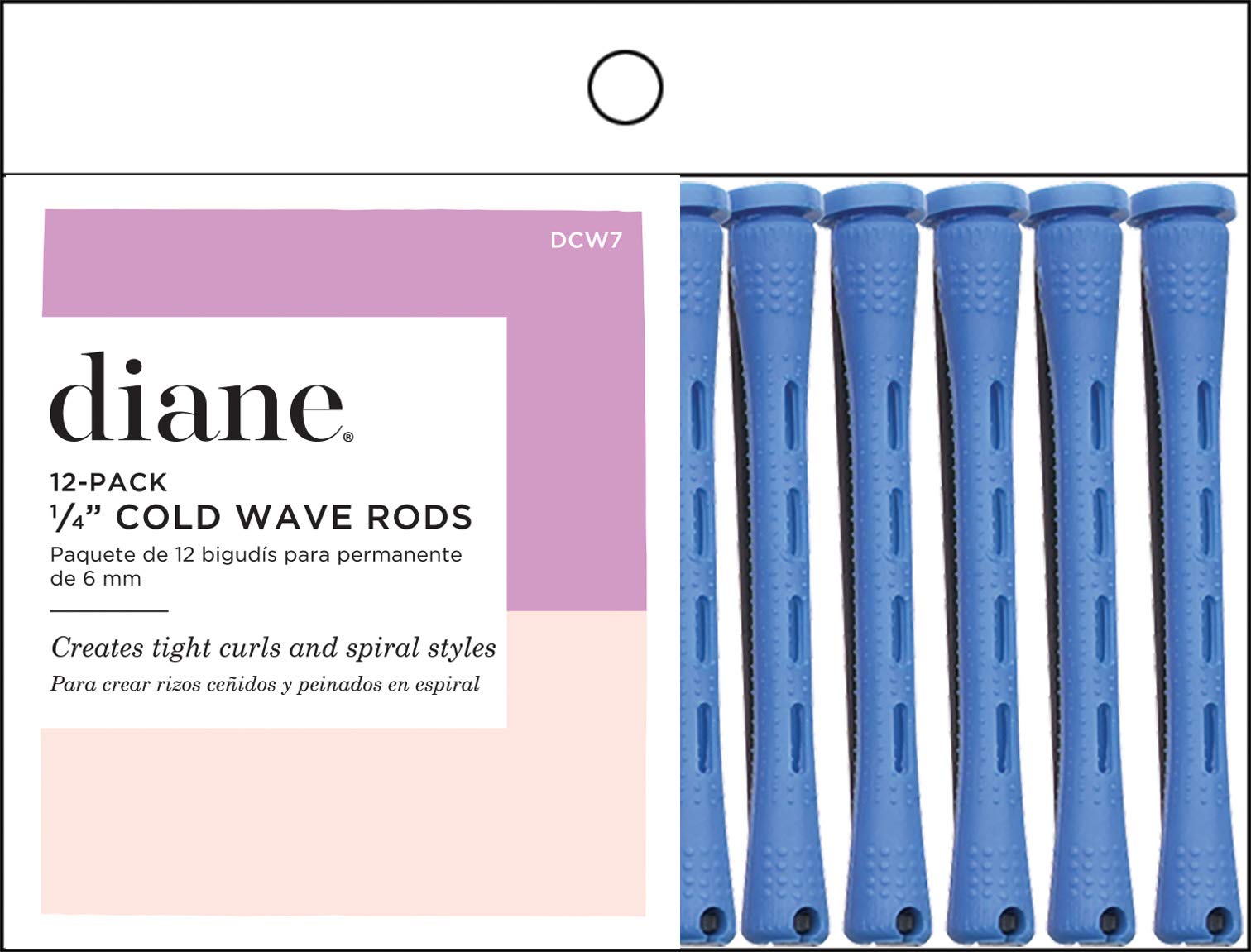 1 Pack, Blue : Diane Cold Wave Rods, Blue, 1/4, 12/bag, Set of 12