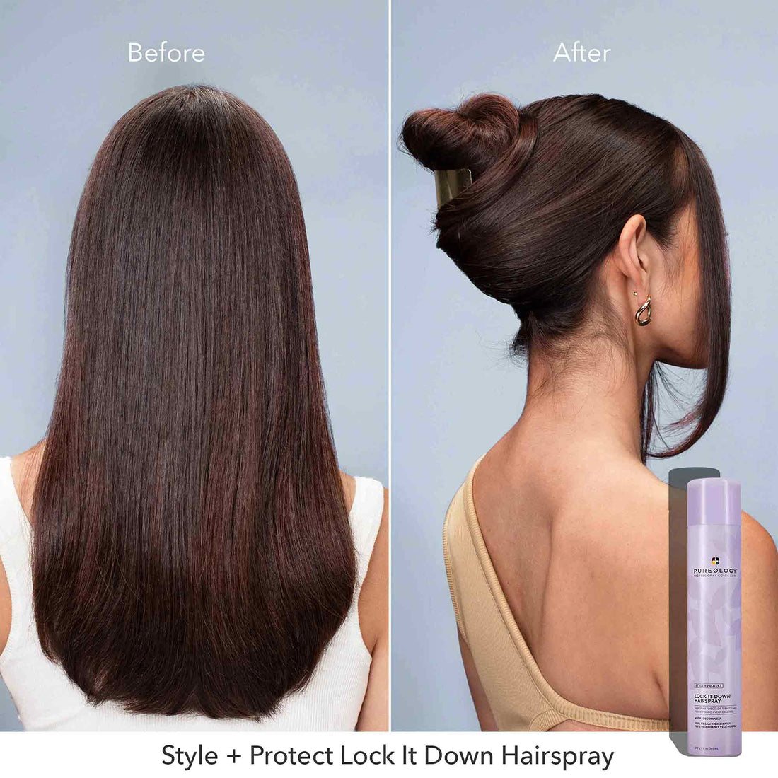 Pureology Style + Protect Lock It Down Hairspray | For Color-Treated Hair | Maximum Hold & Radiant Shine | Silicone Free | Vegan | Updated Packaging | 2.1 Oz. |