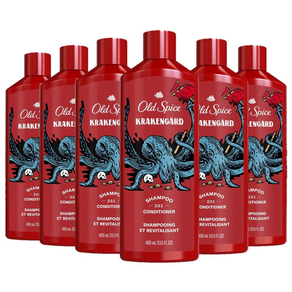 Old Spice Krakengard 2in1 Shampoo and Conditioner for Men, 13.5 fl oz (Pack of 6)