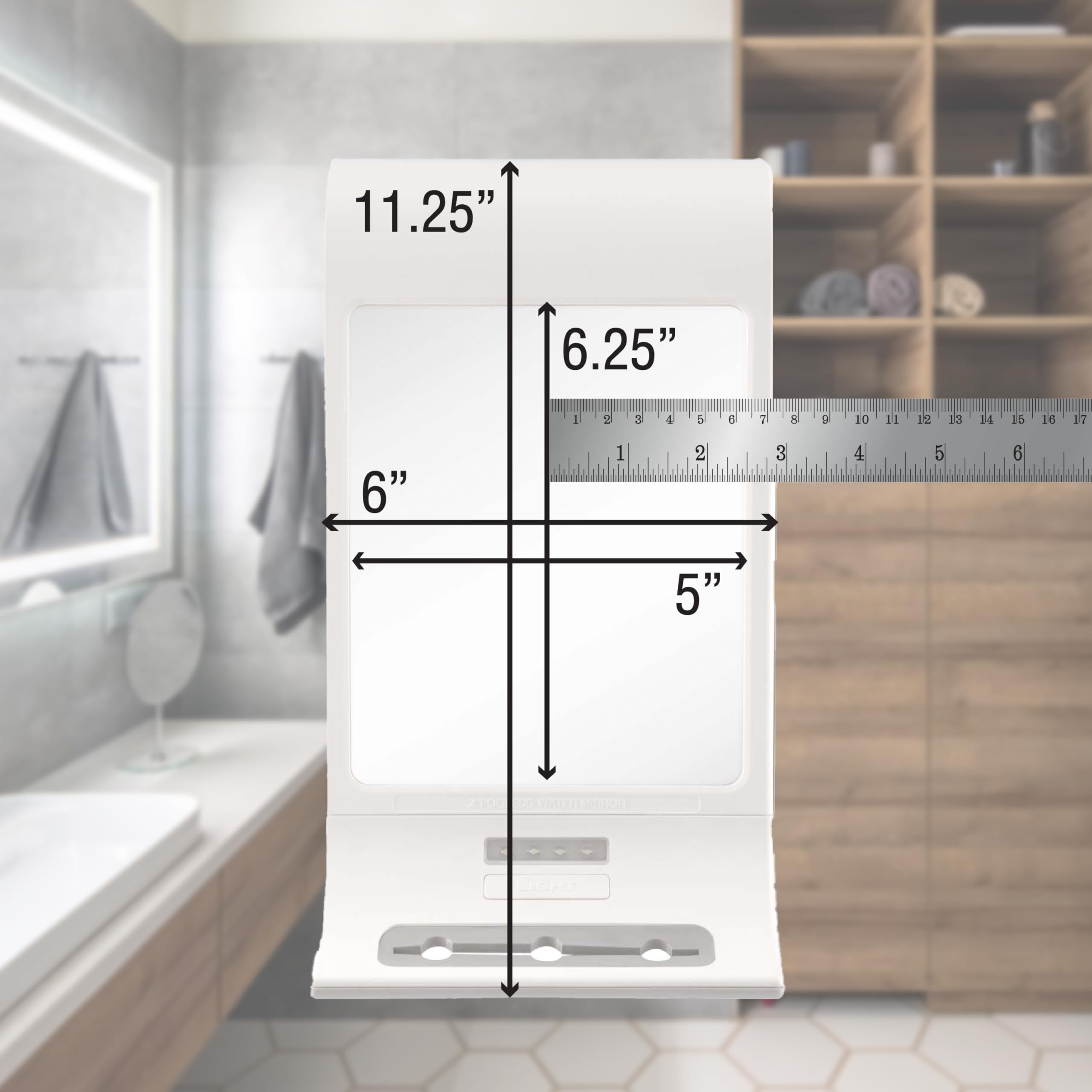 Zadro Fogless LED Lighted Touch Water Mirror, White