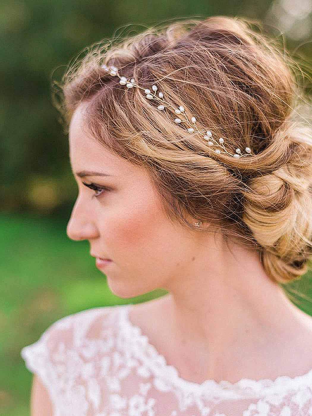 Catery Bride Wedding Headband Pearl Hair Vine Braid Headpieces Bridal Hair Accessories for Women(Sliver)