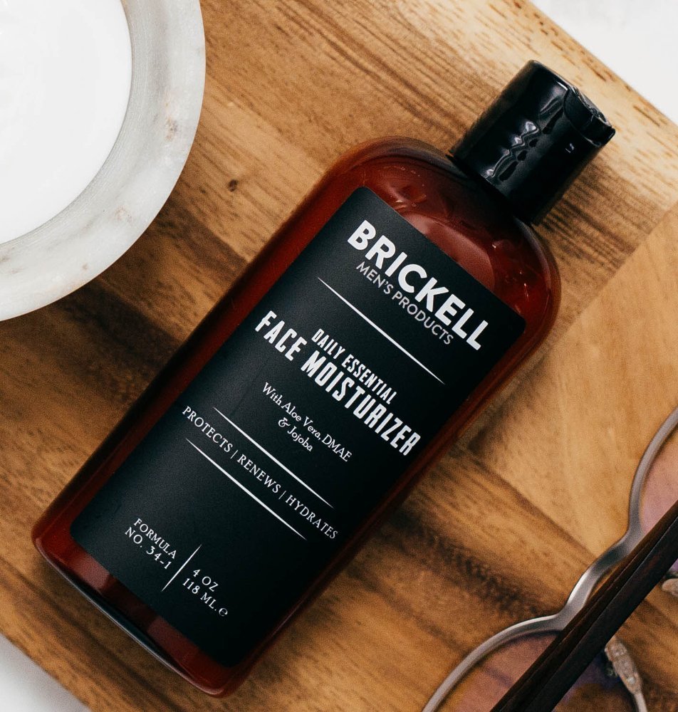 Brickell Men's Daily Essential Face Moisturizer for Men - Natural & Organic Face Lotion - 4 oz - Unscented : Unscented, 4 Ounce
