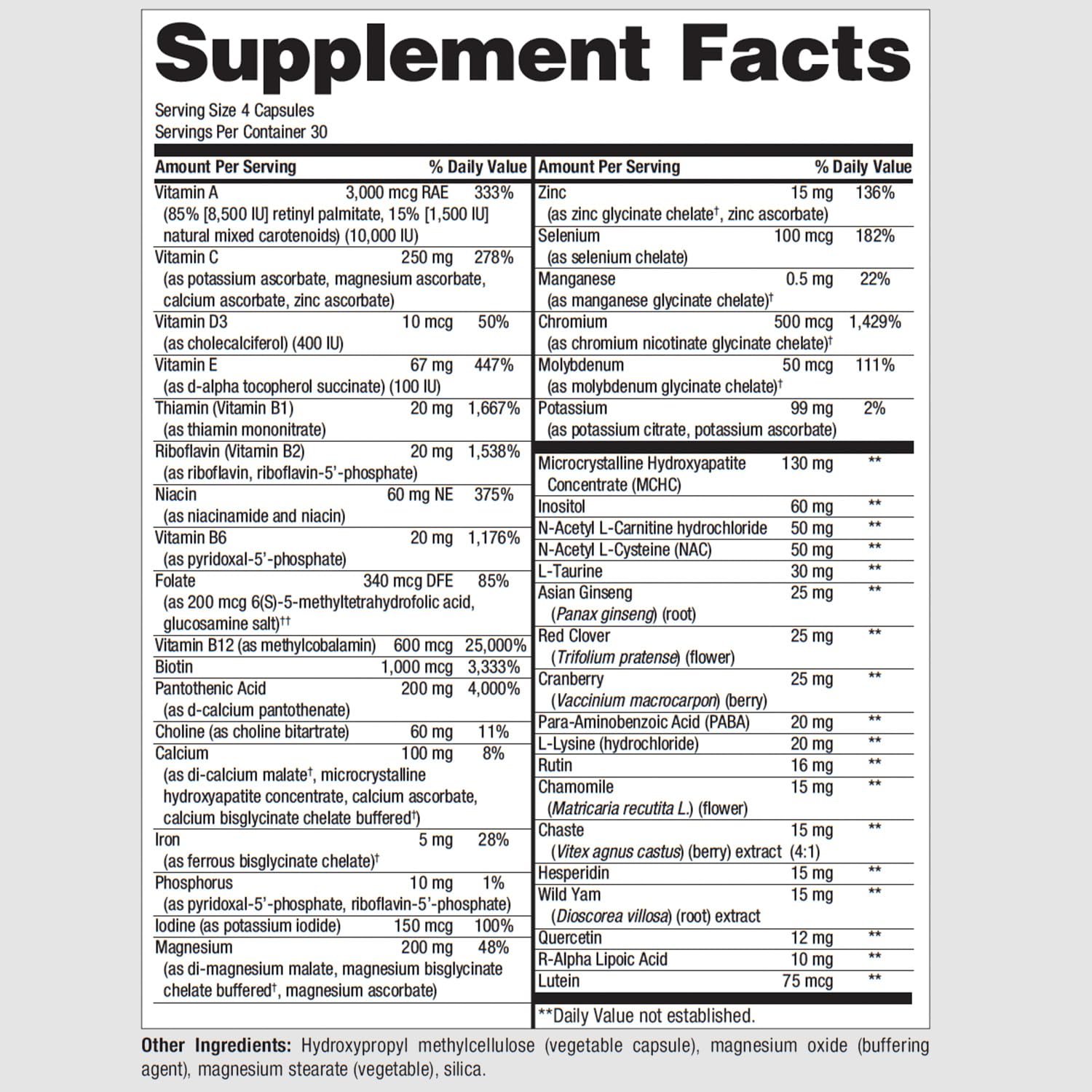 PureFormulas PureMulti for Women - Comprehensive Multivitamin for Women with Essential Nutrients and Herbal Support Womens Daily Multivitamins for Nutritional Support Non-GMO - 120 Capsules