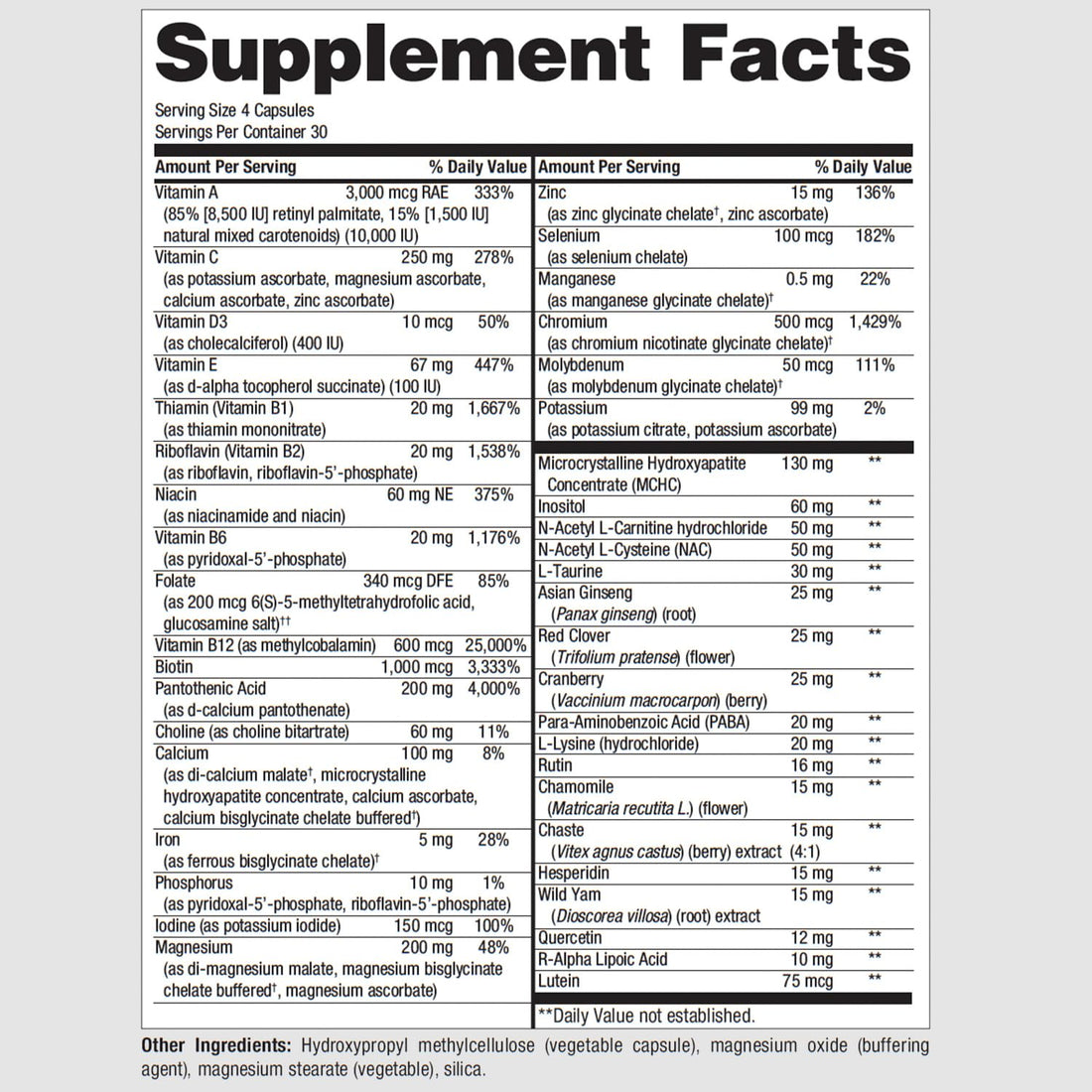 PureFormulas PureMulti for Women - Comprehensive Multivitamin for Women with Essential Nutrients and Herbal Support Womens Daily Multivitamins for Nutritional Support Non-GMO - 120 Capsules