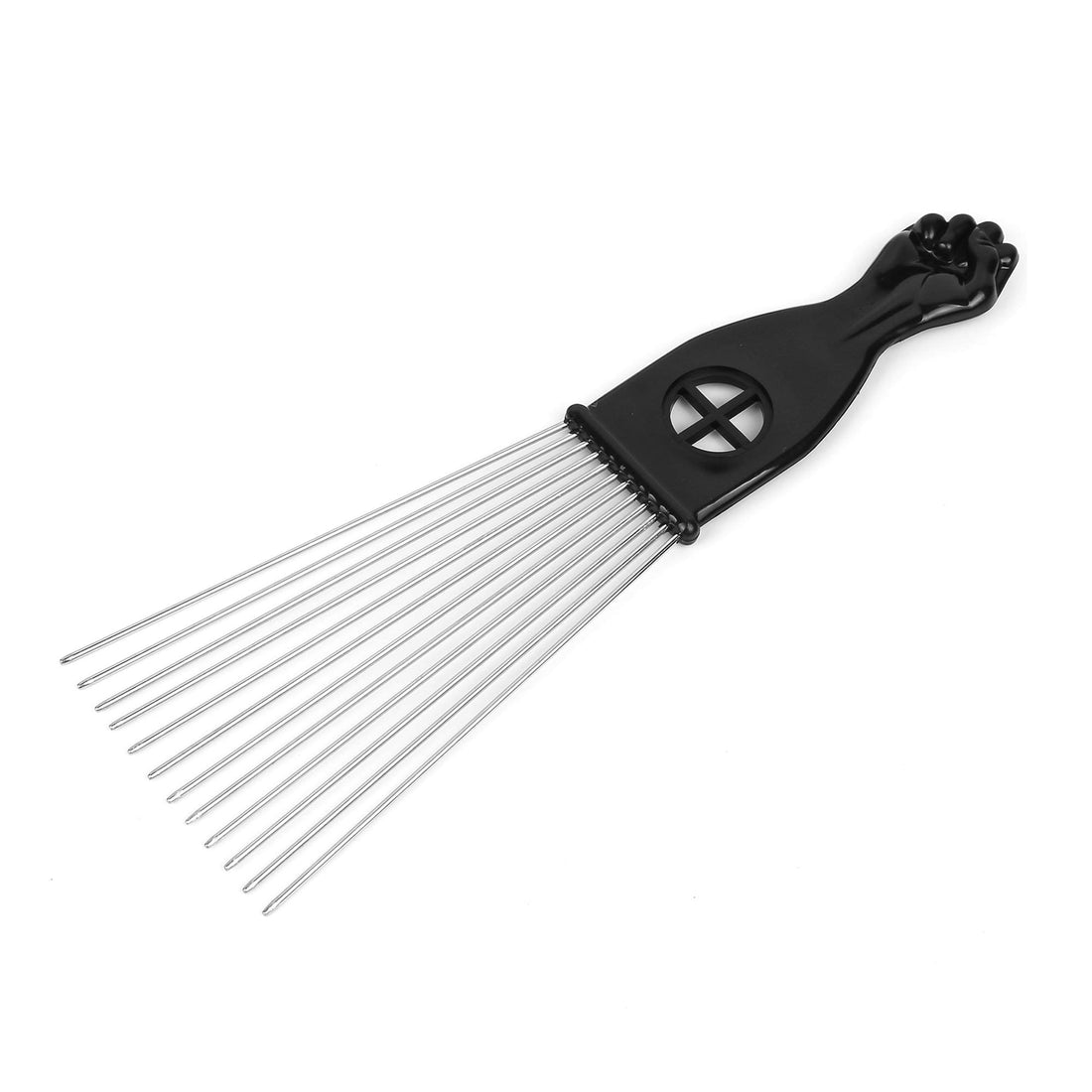 Folansy Afro Comb Metal African American Pick Comb Hairdressing Styling Tool Hair Pick for Hair Styling(Fist Style)