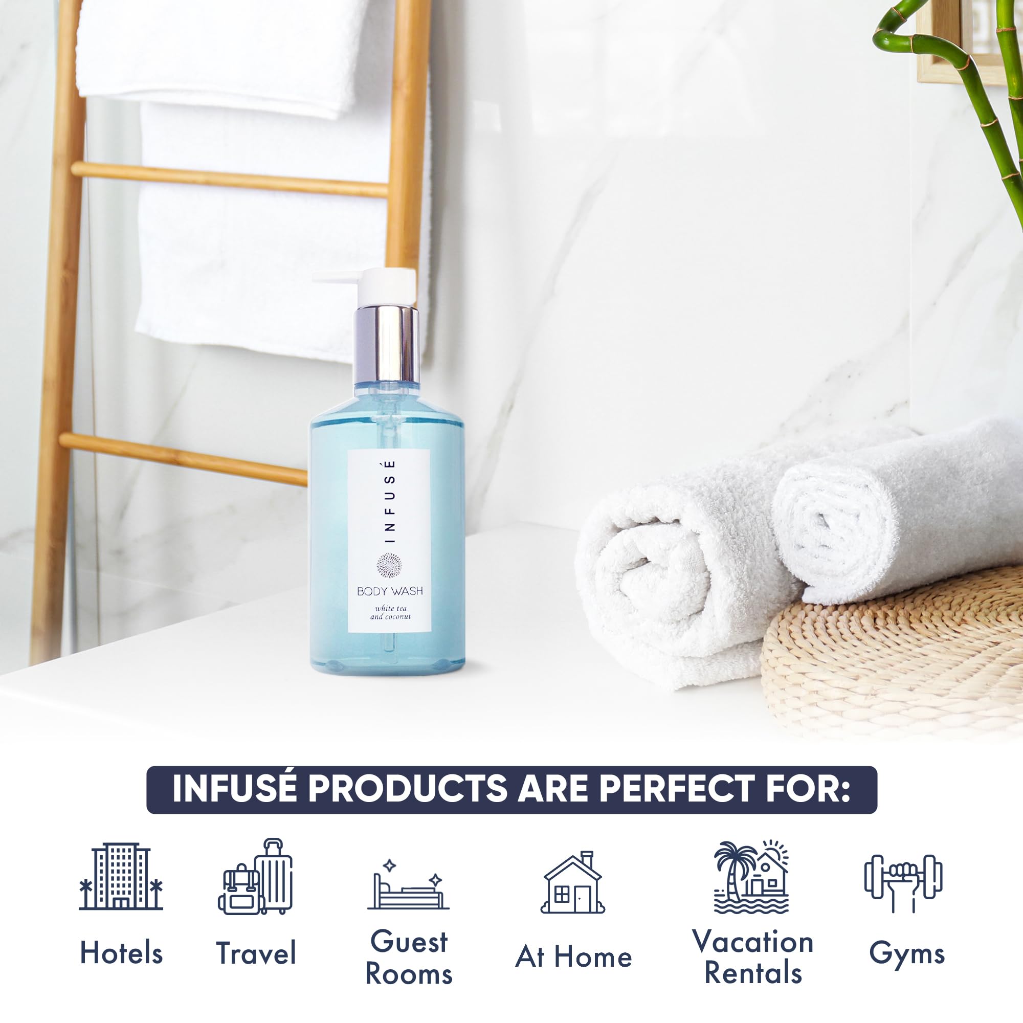 Terra Pure Infuse Body Wash, Retail Size Hotel Amenities, 10.14 oz.
