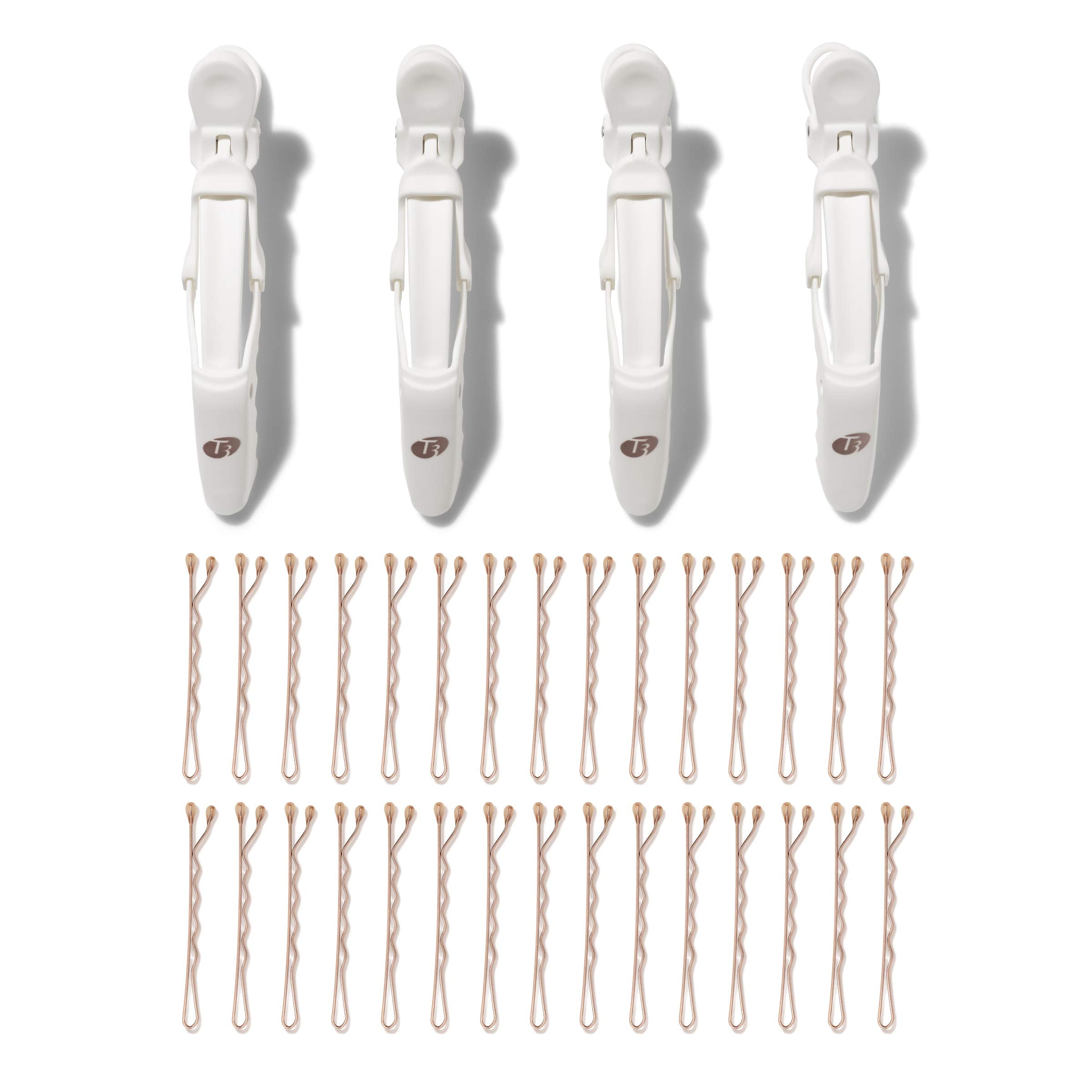 T3 - Clip Kit with 4 Alligator Clips and 30 Rose Gold Bobby Pins