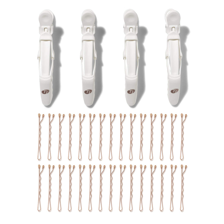 T3 - Clip Kit with 4 Alligator Clips and 30 Rose Gold Bobby Pins