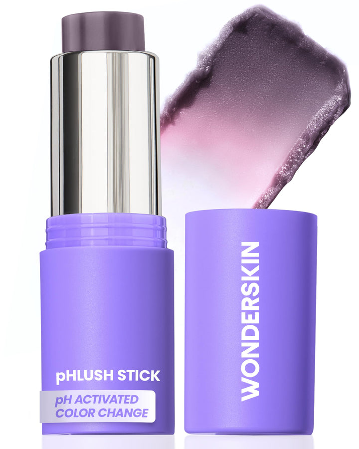 Wonderskin Blush Stick pH-Activated - pHlush Multi-Use Stick, Cream Tint for Cheeks and Lips, Cooling Nourishing Color-Adjusting Makeup