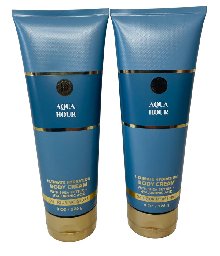 Bath & Body Works Aqua Hour Ultimate Hydration Body Cream 8 Ounces Pack of 2