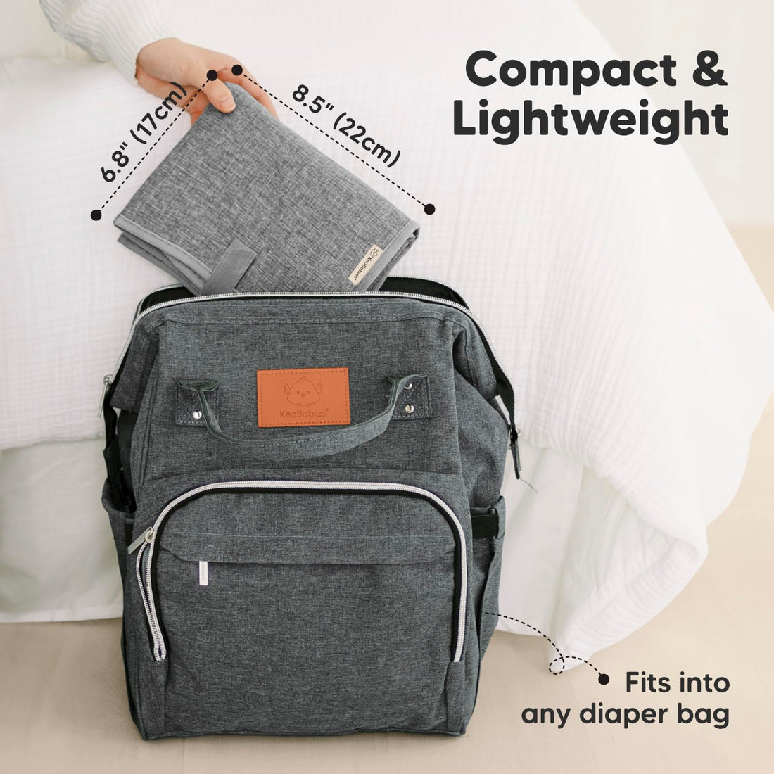 Portable Diaper Changing Pad - Waterproof Foldable Baby Changing Mat - Travel Diaper Change Mat - Lightweight Changing Pads for Baby - Baby Changer - Machine Washable (Classic Gray)