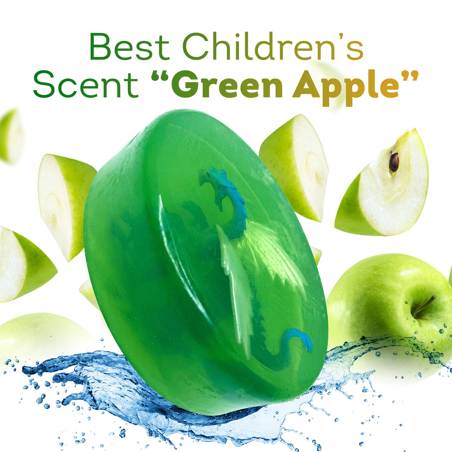 Relaxcation 1 Soap Bar For Kids With Toy Inside Cute Dragon Surprise - Natural Green Apple Kids Soap - Safe For Skin - For Hand, Face and Body Wash - Handmade in USA