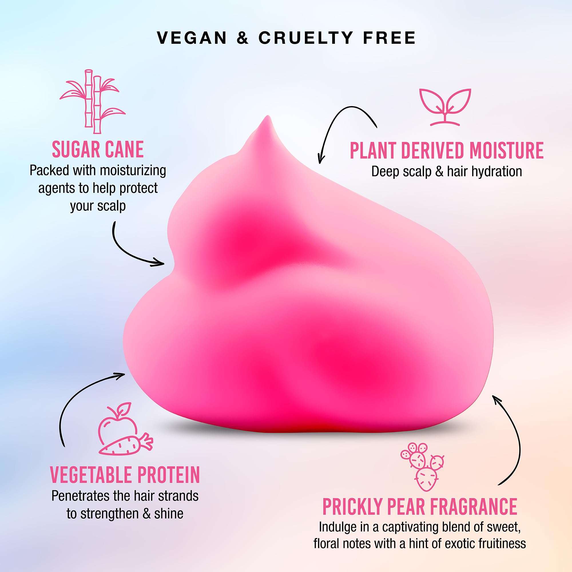 Punky Sugar Cloud Semi-Permanent Foam Hair Color, CandyFloss - Vibrant Hair Dye for Long-Lasting Color, Easy Application Foam Hair Dye, 6 fl oz.