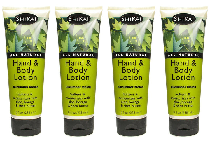 Shikai Cucumber Melon Hand & Body Lotion, 8-Ounce Bottle (Pack of 4)