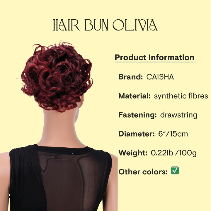 Prettyshop Hairpiece-Bun PRETTYSHOP BUN Up Do Hair Piece Hair Ribbon Ponytail Extensions Draw String Scrunchie Wavy Messy Voluminous Red mix # 2T113A HK113