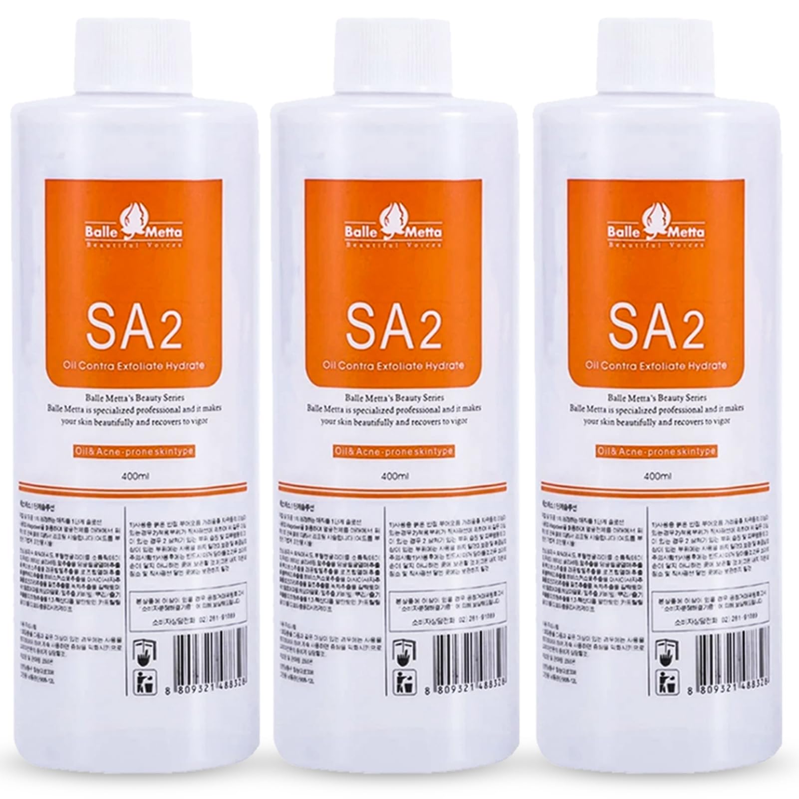 YMEYFAN SA2 Solution for Hydrating Hydrogen Oxygen Facial Machine Professional, AS1 SA2 AO3 Aqua Peeling Solution Serums for Facial Cleansing, Face Skin Care, Hydration, Exfoliate (400ml/3Pcs)