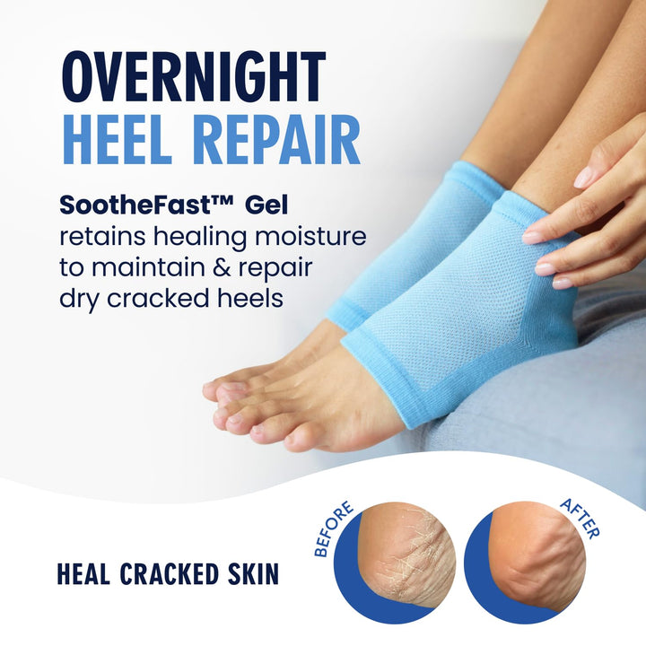 Dr. Frederick's Original Moisturizing Heel Socks for Cracked Heel Treatment - 2 Pairs - Socks for Dry Feet - Cracked Skin Repair & Overnight Hydration - Foot Care for Women & Men - Jojoba Oil