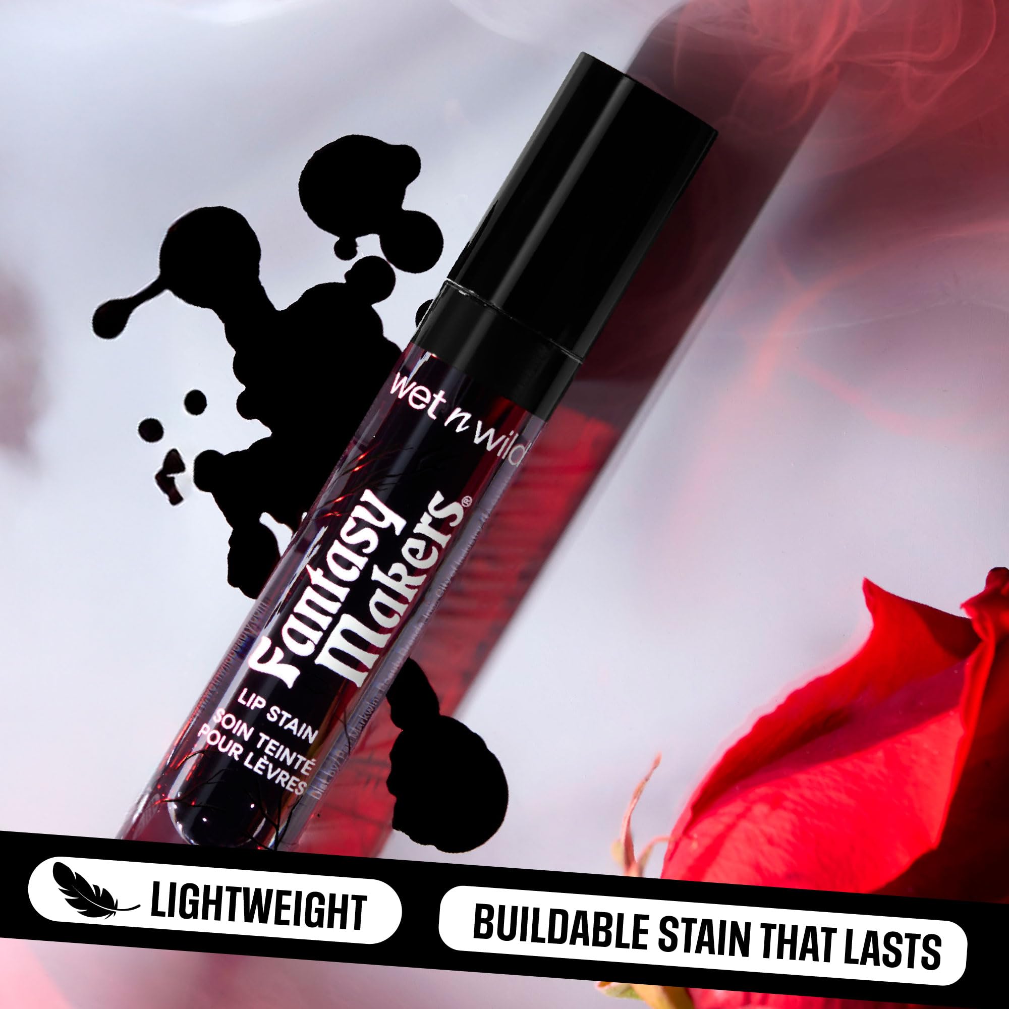 wet n wild Halloween Fantasy Makers Lip Stain, Long lasting Buildable Color, Weightless Formula, Cruelty-Free - Midnight Kiss