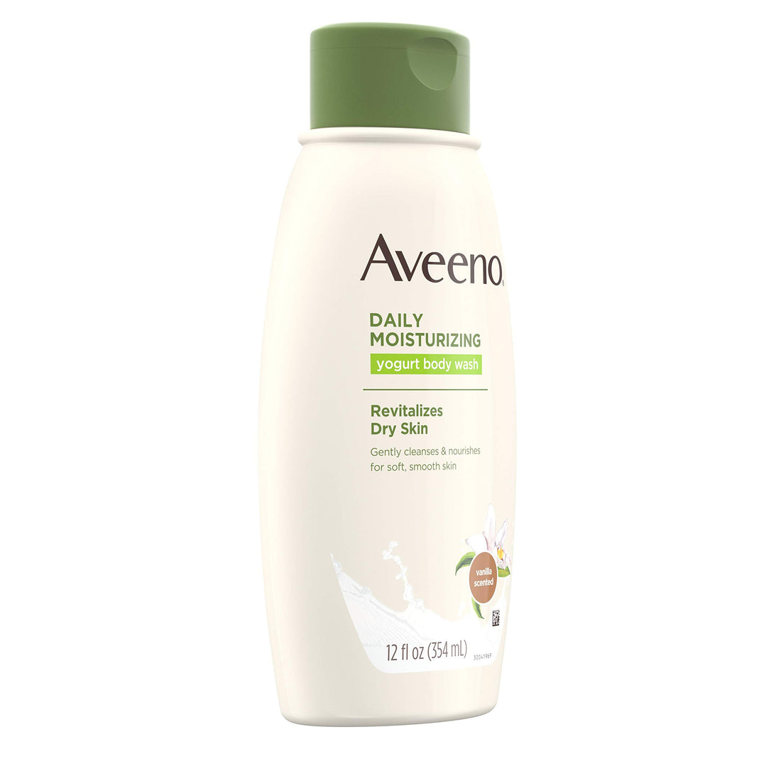Aveeno Daily Moisturizing Yogurt Body Wash for Dry Skin with Soothing Oat & Vanilla Scent, Gentle Body Cleanser, 12 fl. oz (Pack of 2)