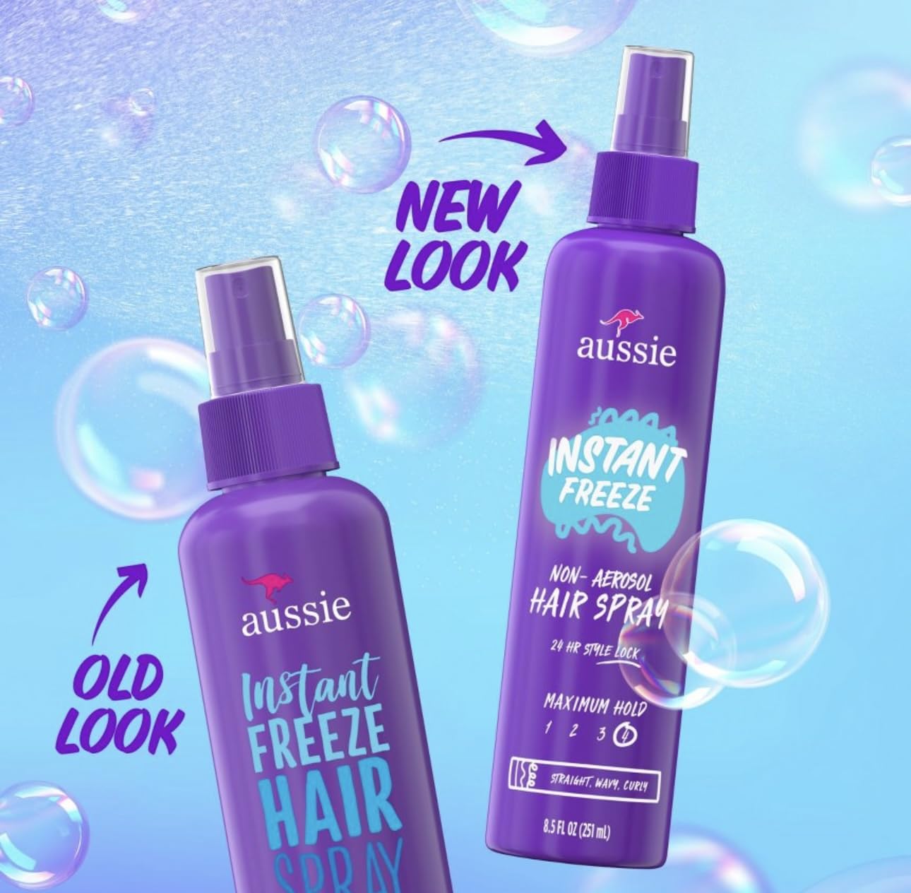 Aussie Instant Freeze Hair Spray Non-Aerosol Maximum Hold 8.5 oz (Pack of 3)