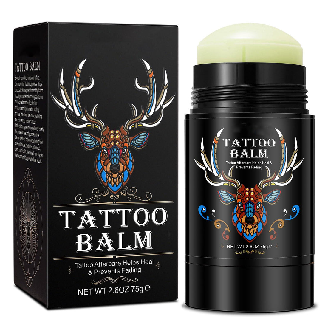 Tattoo Aftercare Butter Balm, 2.6 oz, Old & New Tattoo Moisturizer Healing Brightener for Color Enhance, Natural Organic Tattoo Cream