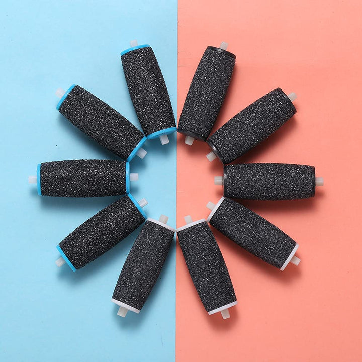 10 Pack Amope Pedi Refills, 4 Pack Extra Coarse & 3 Pack Regular Coarse & 3 Pack Smooth Gentle Replacement Roller Heads for Amope Pedi Perfect Foot Files