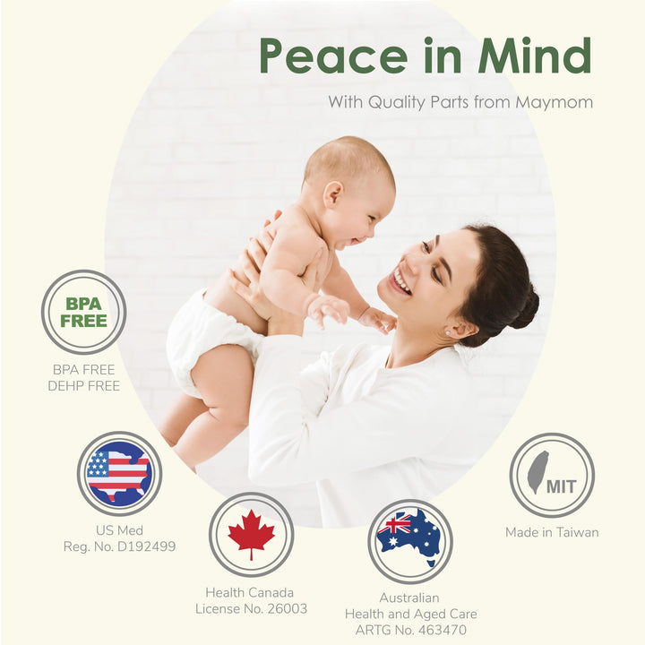 Maymom 2nd Generation Pump Valves with Pull Tab for Spectra S1, S2 and 9 Pumps and Compatible with Avent Comfort Electric Breast Pump; (4 pc)